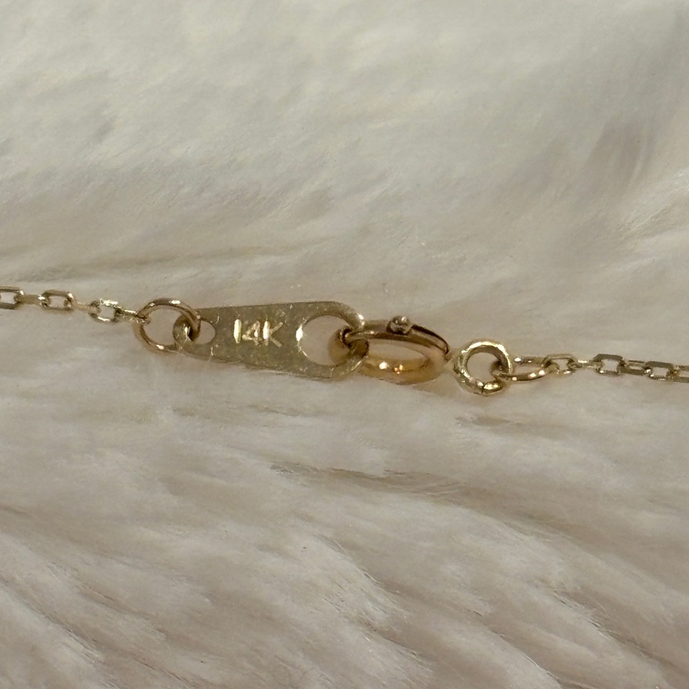 14K Tri-Color Gold Intertwined Connected Double Hearts Love Script Necklace 18" - Picture 6 of 6